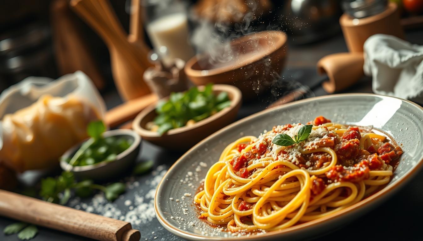 Quick weeknight dinner prepared in a home kitchen